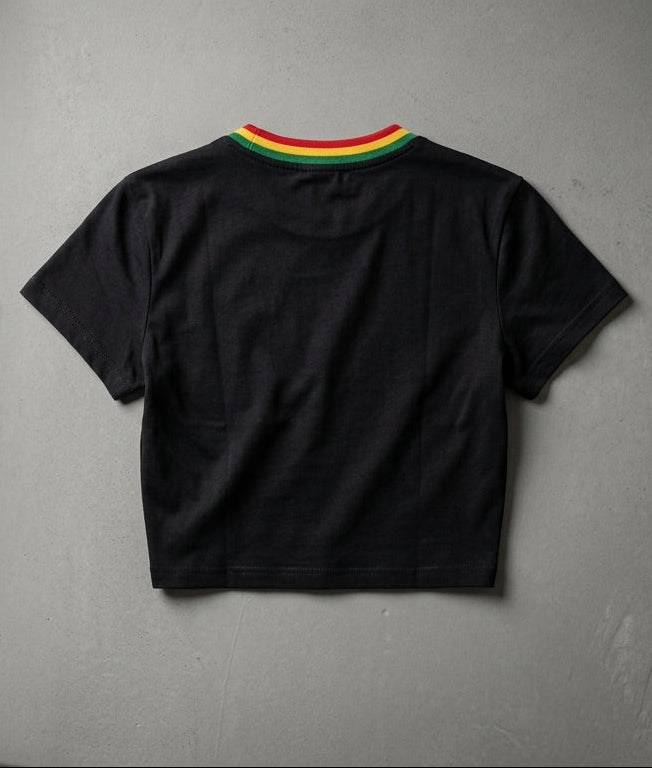 GHANA EMBROIDERED CROPPED TEE